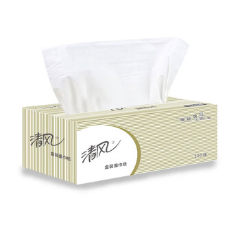 清风盒装抽纸面巾纸 2层200抽3盒*12提 商务家用整箱装 B338A2