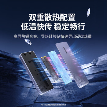 绿联M.2 NVMe/SATA双协议固态硬盘盒20Gbps 适用苹果16笔记本台式机手机外接SSD移动外置硬盘壳