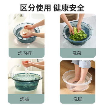 ESIKIN洗脸盆大号含把手2只35cm泡脚洗脚盆洗衣盆加厚塑料盆洗菜盆