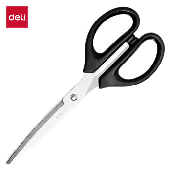 得力(deli)210mm办公生活家用剪刀 大号剪子手工剪纸刀 办公用品 黑色6010