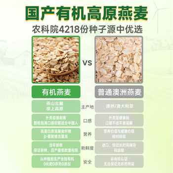 好麦多有机纯燕麦片冲泡即食中老年营养早餐儿童全麦轻食0无添加糖888g