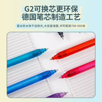 施耐德（Schneider）中性笔0.5mm黑色速干大容量按动签字笔高颜值水笔开学必备刷题笔办公会议笔-斯凯同 透明白