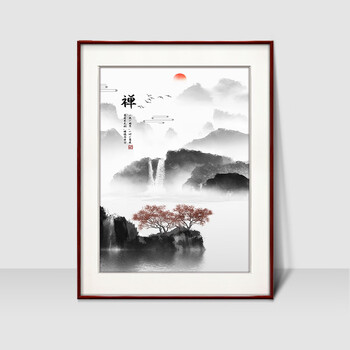 水墨山水装饰画- 京东