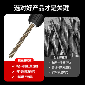 捷立（GeeLii）麻花钻头套装 铝合金打孔瓷砖金属钢铁手电钻转头13件套 56217