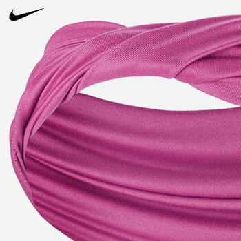 耐克（NIKE）宽发带头套运动健身吸汗导汗带居家户外紫粉N1004287643OS 