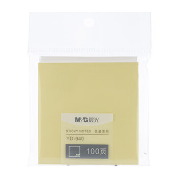 晨光（M&G）文具100张黄色便利贴76*76mm便签纸n次贴便签贴记事贴留言贴记事本子 办公用品YD-940