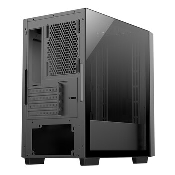 Thermaltake（Tt）启航者F4 黑色 Mini小机箱水冷电脑主机（支持MATX主板/钢化玻璃侧透/铁网面板/支持背线）