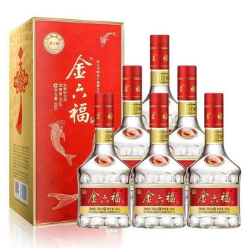 金六福 白酒（濃香型） 500ml 50.8%vol 50度金六福酒福运双喜浓香型白酒500ml*2瓶礼盒装【价格品牌图片