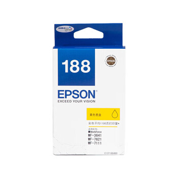 爱普生（EPSON）T1881-T1884 黑色彩色四色188原装墨盒套装 适用WF-3641/7111/7621/7218/7728机型 自营