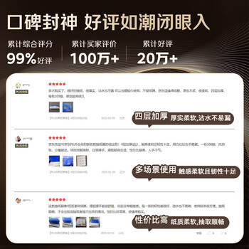 京东京造X京东PLUS会员联名款纸巾 4层加厚100抽*20包卫生纸抽纸京东自营
