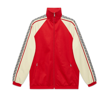 gucci) 男女上衣拼接gg经典夹克外套春秋棒球服545601 xjacz 6116红色