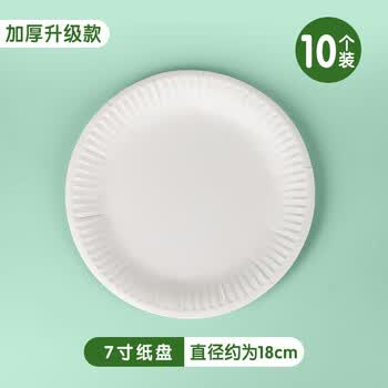 苏拉达（Surada）纸盘 手工diy绘画盘儿童幼儿园多功能纸盘教学材料一次性白色纸碟涂鸦纸盘 7寸10个套装DIY514