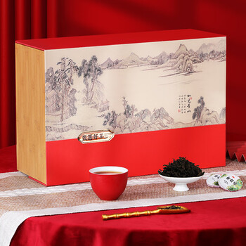 盛茗世家 茶叶特级大红袍武夷山岩茶乌龙茶寿眉老白茶 陶瓷瓶礼盒装330g