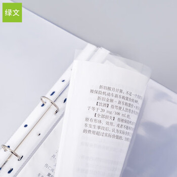 绿文 A3透明大文件袋11孔活页资料袋文件袋a3替芯袋保护袋8K图纸保护膜学生用海报画纸试卷收纳作品袋