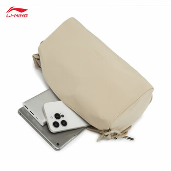 李宁斜挎包男女同款日常通勤时尚百搭桶状单肩包ABDV155