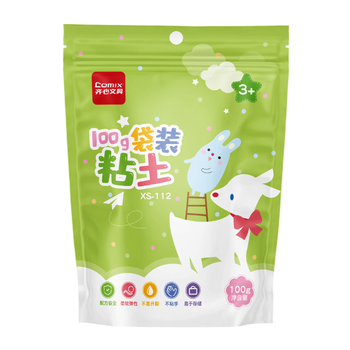 齐心（COMIX）100g大包装超轻粘土橡皮泥黏土彩泥玩具手工美术DIY材料六一儿童节文具生日礼物 XS-112红色