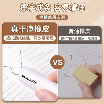 真彩(TRUECOLOR)集屑三角橡皮擦美术橡皮无屑超干净擦拭成条擦字干净不留痕2B少屑儿童写字素描 中号彩色10个/桶 真彩(TRUECOLOR)集屑三角橡皮擦美术橡皮无屑超干净擦拭成条擦字干净不留痕2B少屑儿童写字素描 中号彩色10个/桶