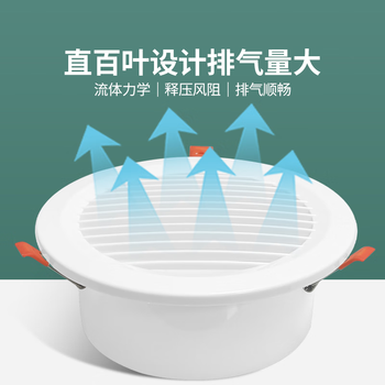 绣狐ABS卡簧式圆形百叶出风口 6号-75mm带弹簧开孔95mm
