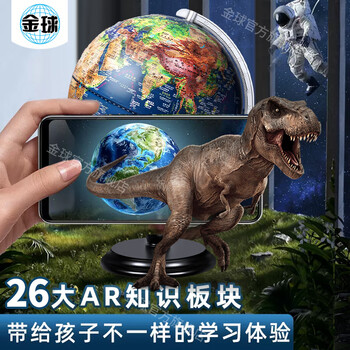 金球(jinqiu)25cm浮雕3D立体凹凸AR灯光地球仪卫星智能教师男孩女孩毕业纪念品生日礼物
