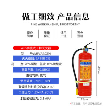 星浙安25年新国标干粉灭火器4公斤2具+箱子 商用家用灭火器 