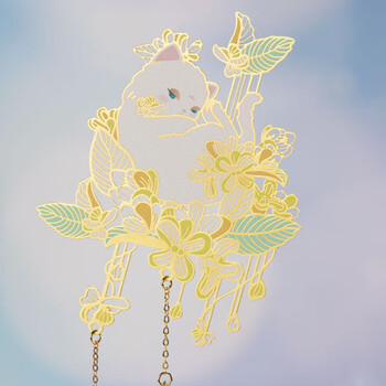 奉旨故宫文创 宫猫花影-十二花神故宫猫书签 黄铜金属创意 学生生日毕业礼物 八月桂花单支装 奉旨故宫文创 宫猫花影-十二花神故宫猫书签 黄铜金属创意 学生生日毕业礼物 八月桂花单支装