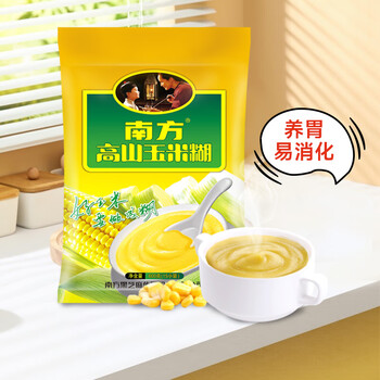 南方黑芝麻高山玉米糊600g 营养早餐食品 冲饮即食玉米糊