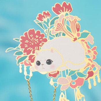 奉旨故宫文创 宫猫花影-十二花神故宫猫书签1个 黄铜金属创意 学生生日毕业礼物 五月石榴 奉旨故宫文创 宫猫花影-十二花神故宫猫书签1个 黄铜金属创意 学生生日毕业礼物 五月石榴