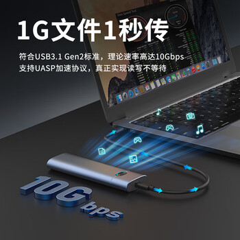 GODOm.2固态硬盘盒子nvme协议外接type-c移动硬盘盒适用苹果手机平板笔记本电脑外置SSD读取器金属散热