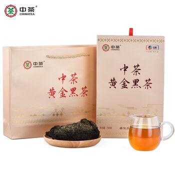 中国茶☆湖南省特級安化黒茶☆純古金茯 1000g China Tea AnHua Black Tea 中茶茶叶湖南安化黑茶润黑手筑