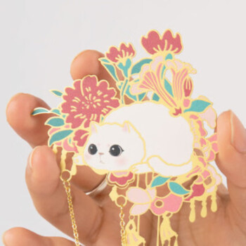 奉旨故宫文创 宫猫花影-十二花神故宫猫书签1个 黄铜金属创意 学生生日毕业礼物 五月石榴 奉旨故宫文创 宫猫花影-十二花神故宫猫书签1个 黄铜金属创意 学生生日毕业礼物 五月石榴