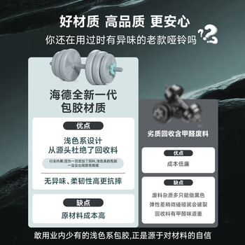 HEAD海德哑铃男女士通用杠铃套装包胶可调节拆卸组合套装10kg HEAD海德哑铃男女士通用杠铃套装包胶可调节拆卸组合套装10kg
