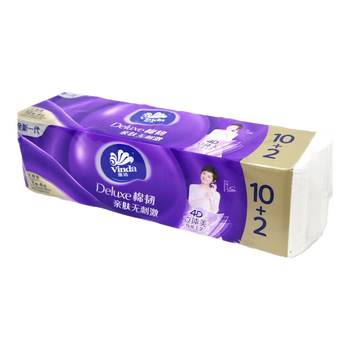 维达（Vinda）【热销】卷纸 棉韧4层140克12卷中棒卫生纸 实芯卫生纸V4657
