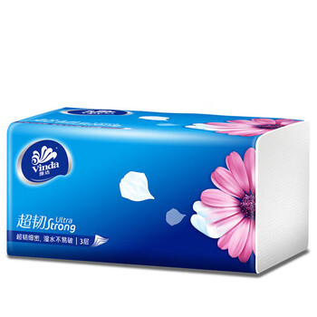 维达（Vinda）超韧餐巾纸 M码卫生纸抽纸3层加厚150抽 3包*16提(48包) V2182