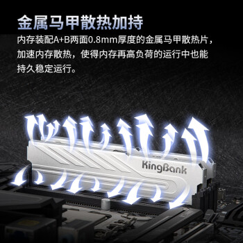 金百达（KINGBANK）64GB(32G×2)套装 DDR4 3600 台式机内存条海力士原装CJR颗粒 银爵 C18