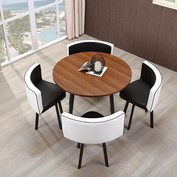 新款家具简约现代接待桌椅组合洽谈桌会客桌椅办公室休闲小圆桌方餐桌