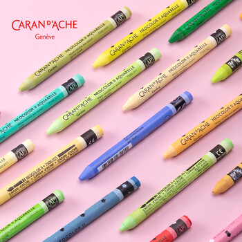 凯兰帝（CARAN  d'ACHE）瑞士卡达单支补色水溶性蜡笔NEOCOLORⅡ专业级儿童美术用涂色靛蓝美育工具