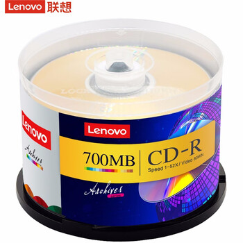 联想（Lenovo）光驱刻录盘 CD-R 光盘 52速700MB 办公系列  空白 光驱刻录盘桶装50片