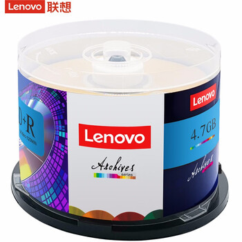 联想（Lenovo）光驱刻录盘 DVD+R 光盘 16速4.7GB 办公系列空白光驱刻录盘 桶装50片