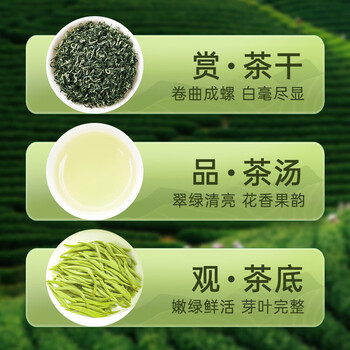 西湖工夫碧螺春绿茶明前特级新茶叶礼盒装210g送长辈领导礼品送人