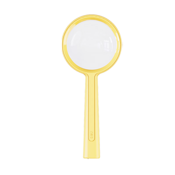 得力【手持放大镜55mm】高清高倍自然观察放大镜 小学生老人阅读旅行户外便携玩具 黄