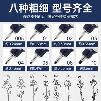 斑马牌米粒针管笔记号笔01(0.26mm)耐水性颜料多用签字笔 勾线描边绘画笔 黑色 单支装