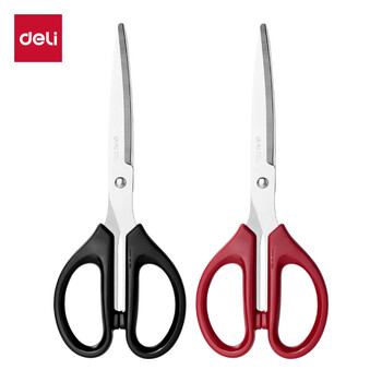 得力（deli）210mm办公生活家用剪刀 大号剪子手工剪纸刀 办公用品 红色6010