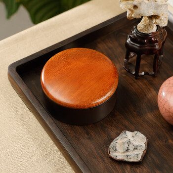 漢墨宋坑端砚4寸墨池 砚台原石带盖墨海 文房四宝毛笔书法墨汁用品