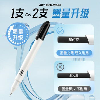 晨光（M&G）文具升级大容量勾线笔优握正姿双头油性记号笔6支/盒学生美术生专用办公会议笔防水速干礼物