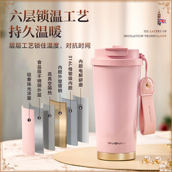 宝威玛（BVGMAV）咖啡杯 保温保冷杯 不锈钢便携随行随手杯 户外水杯 生日礼物