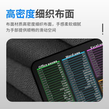 AOC全属性系列电竞游戏鼠标垫小号300*250*4mm加厚锁边办公键盘电脑书桌垫M115/93快捷键黑色