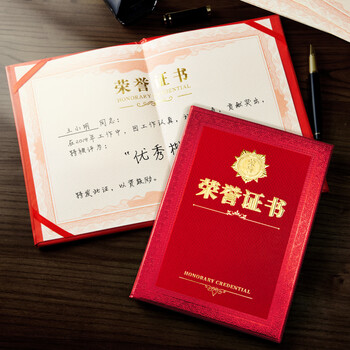 DSB（迪士比）荣誉证书12K/10本装奖章款外壳获奖空白奖状培训表彰奖励颁奖证书配20张A4内芯 050830