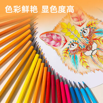 得力(deli)彩铅48色六角杆皮头可擦彩色铅笔学生绘画涂色画笔美术女孩儿童彩笔作业素描涂鸦毕业