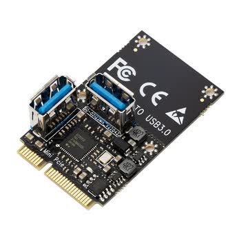 魔羯（MOGE）Mini Pci-e转双口usb3.0扩展卡多口转接口迷你 pcie转USB 3.2 Gen1转接卡NEC芯片 MC4012