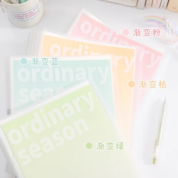 三年二班渐变色资料册 大容量40页 试卷收纳 开学季学生必备文件夹 渐变桔 3C数码全网低价